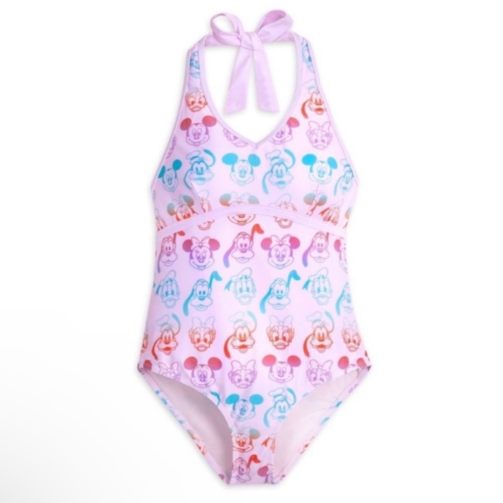 Disney Mickey Mouse and Friends One-Piece Swimsuit Summer Pastel Sz 1X NWT
